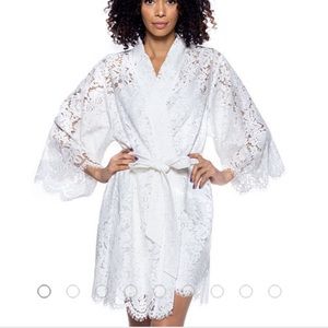 White Bridal Lace Robe